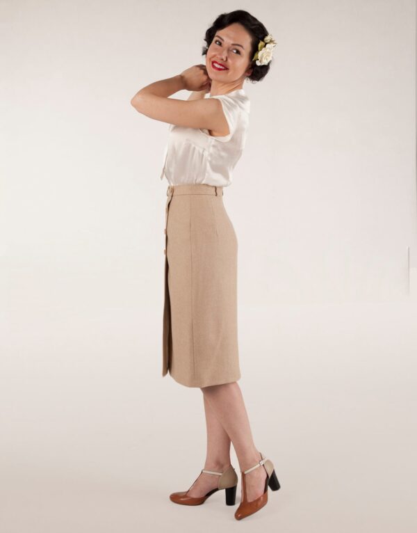 gonna a portafoglio in lana beige gonna a portafoglio in lana beige