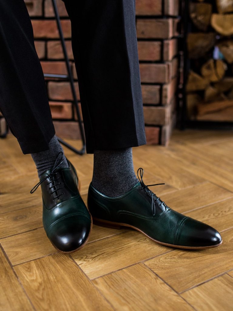 Dark green Oxford shoes