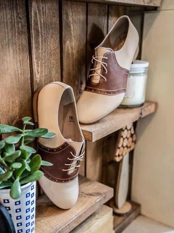 Zapatos de silla de montar para mujer, baile Lindy Hop