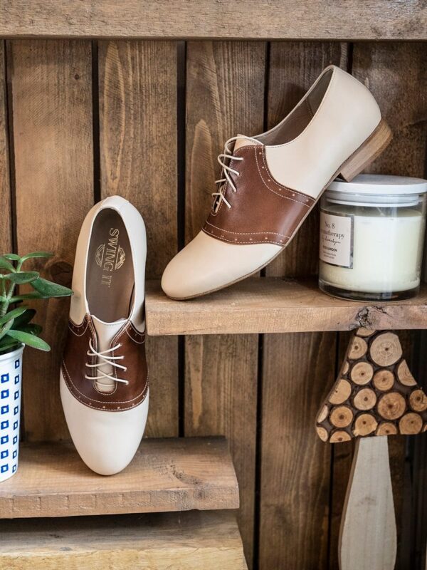 Zapatos de silla de montar para mujer, baile Lindy Hop