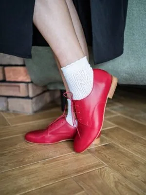 Red Lindy Hop women's shoes.