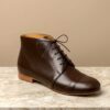 Dark brown leather dance boots Swing It Mabel Dark Chocolate with leather sole