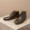 Dark brown leather dance boots Swing It Mabel Dark Chocolate with leather sole