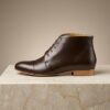 Dark brown leather dance boots Swing It Mabel Dark Chocolate with leather sole