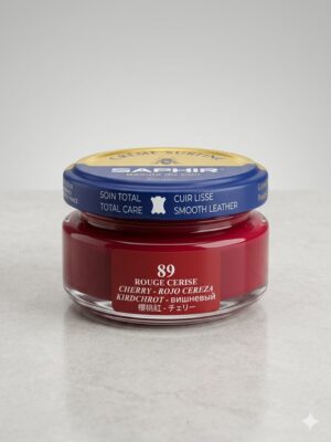 Saphir Shoe cream, dark red colour. perfect for nourishing your red shoes.