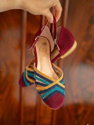 Vivien Kolore colorful suede swing dance shoes with 1.7cm heel