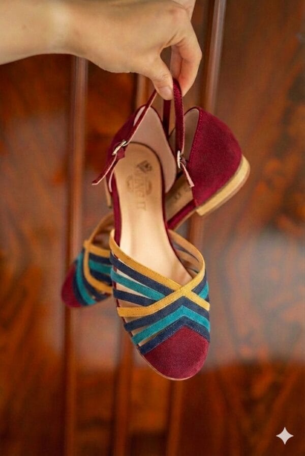 Vivien Kolore colorful suede swing dance shoes with 1.7cm heel