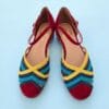 Vivien Kolore colorful suede swing dance shoes with 1.7cm heel