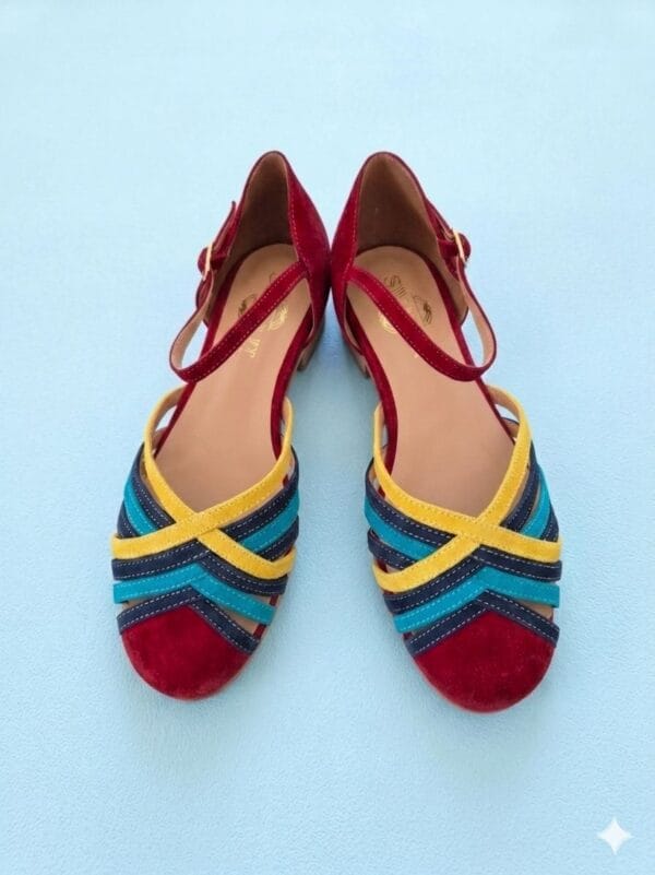 Vivien Kolore colorful suede swing dance shoes with 1.7cm heel