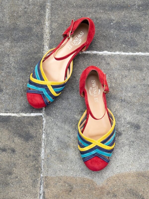 DSC04809 Chaussures de danse multicolores pour Lindy Hop - Vivien Kolore