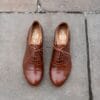 DSC05347 Ginger Brown soft leather Lindy Hop women's shoes"