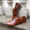 DSC05349 Ginger Brown soft leather Lindy Hop women's shoes"