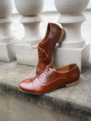 Ginger Brown soft leather Lindy Hop women's shoes"