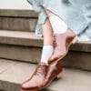 DSC05501 Ginger Brown soft leather Lindy Hop women's shoes"
