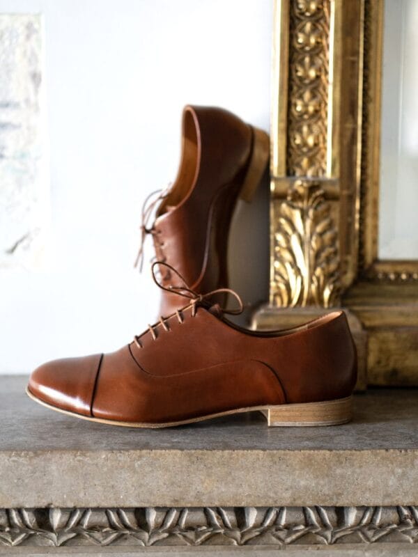 DSC05650 Chaussures Lindy Hop pour femmes en cuir souple Ginger Brown"