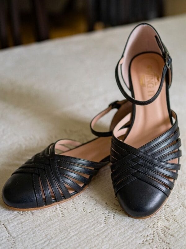 Vivien black Black Sandals for Lindy Hop